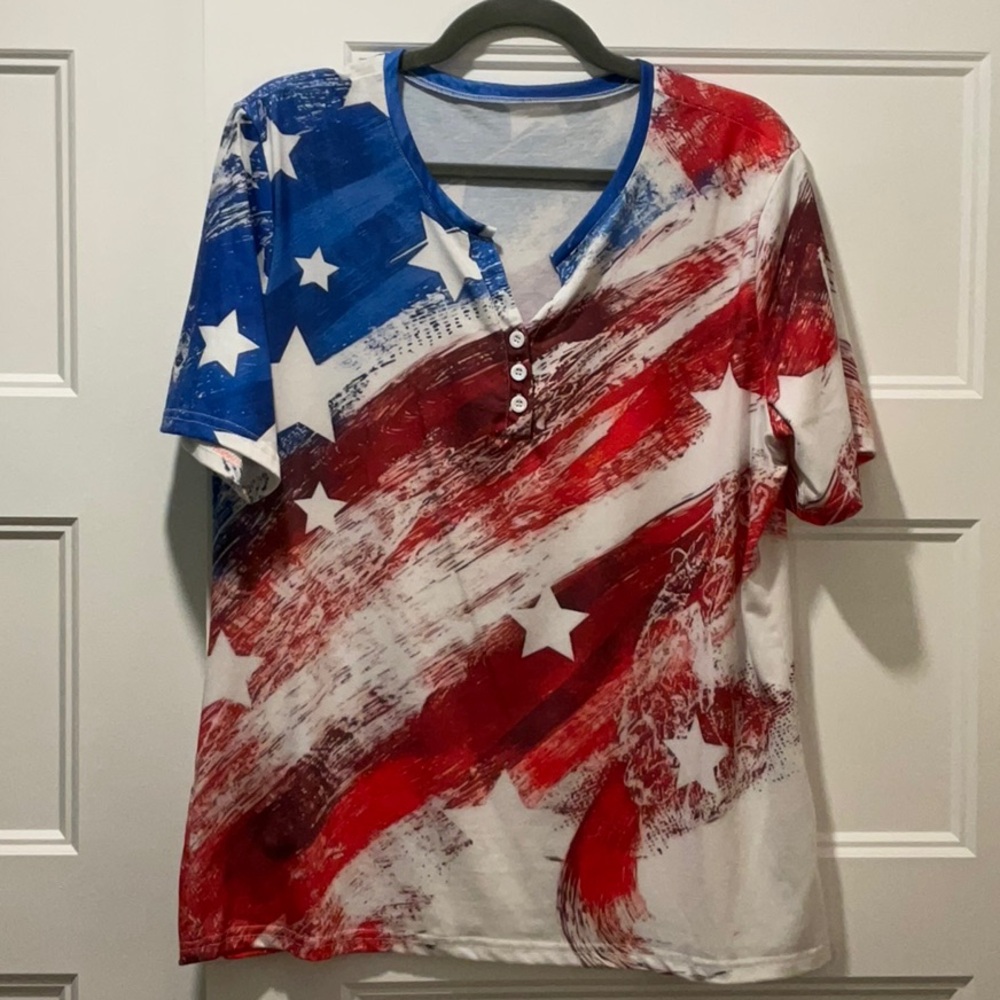 Patriotic Red, White, and Blue Star Shirt
